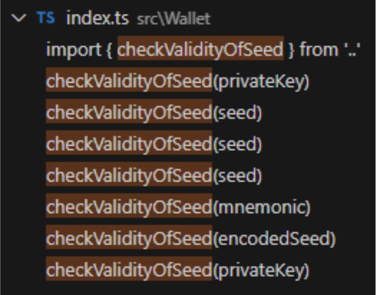 Stealing data via the checkValidityOfSeed function